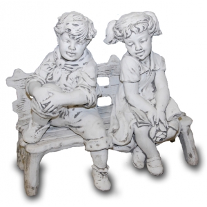 Statue Children on Bench
